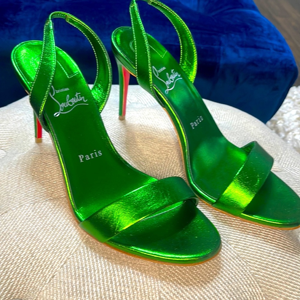Brand new Christian Louboutin green sandal